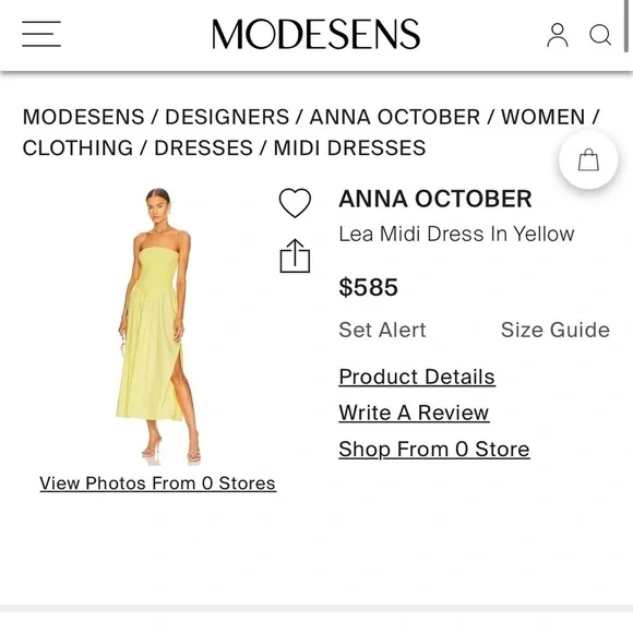 Anna October Lea Yellow Midi Dress - Picture 14 of 14